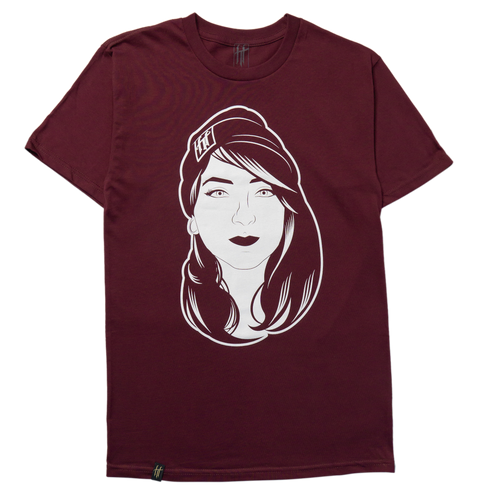 ARIELxHT T-Shirt (Maroon) — front view