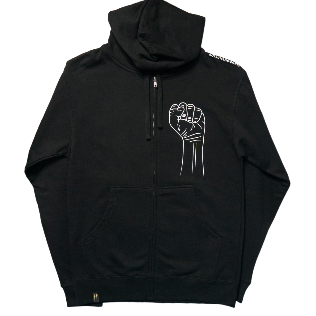 BLM Zip Hoodie (Black) — front view