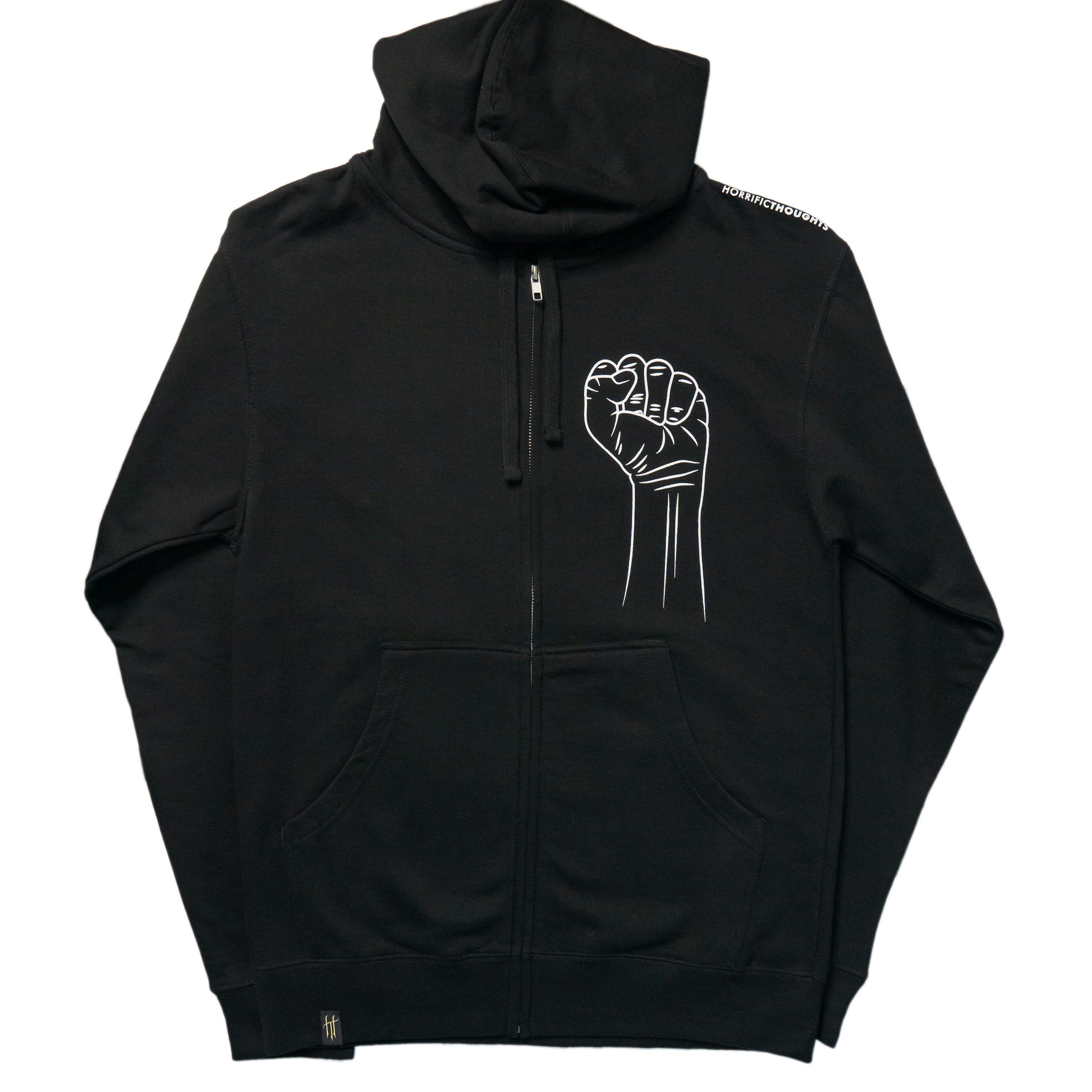 BLM Zip Hoodie (Black) — front view