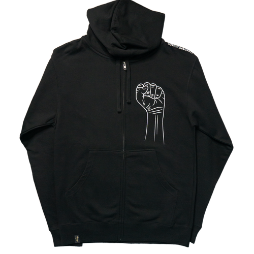 BLM Zip Hoodie (Black) — front view