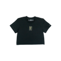 Raw Hem Crop Top (Black) — front view