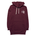 Horrific Thoughts Hooded Pullover Dress (Maroon) — front view