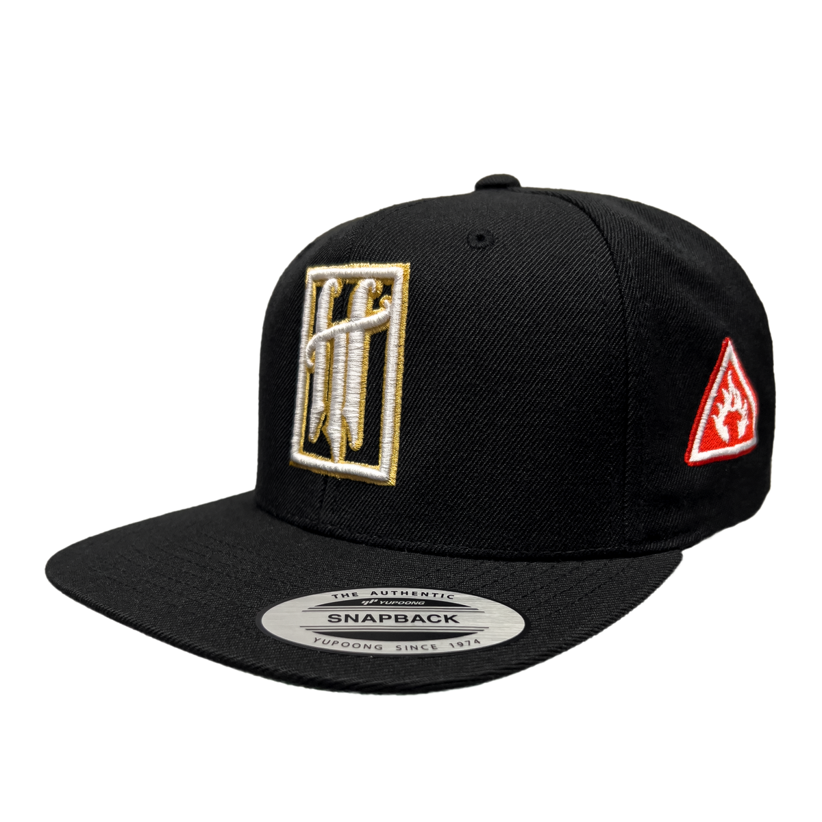 Horrific Thoughts White & Gold Snapback (Black) — front view