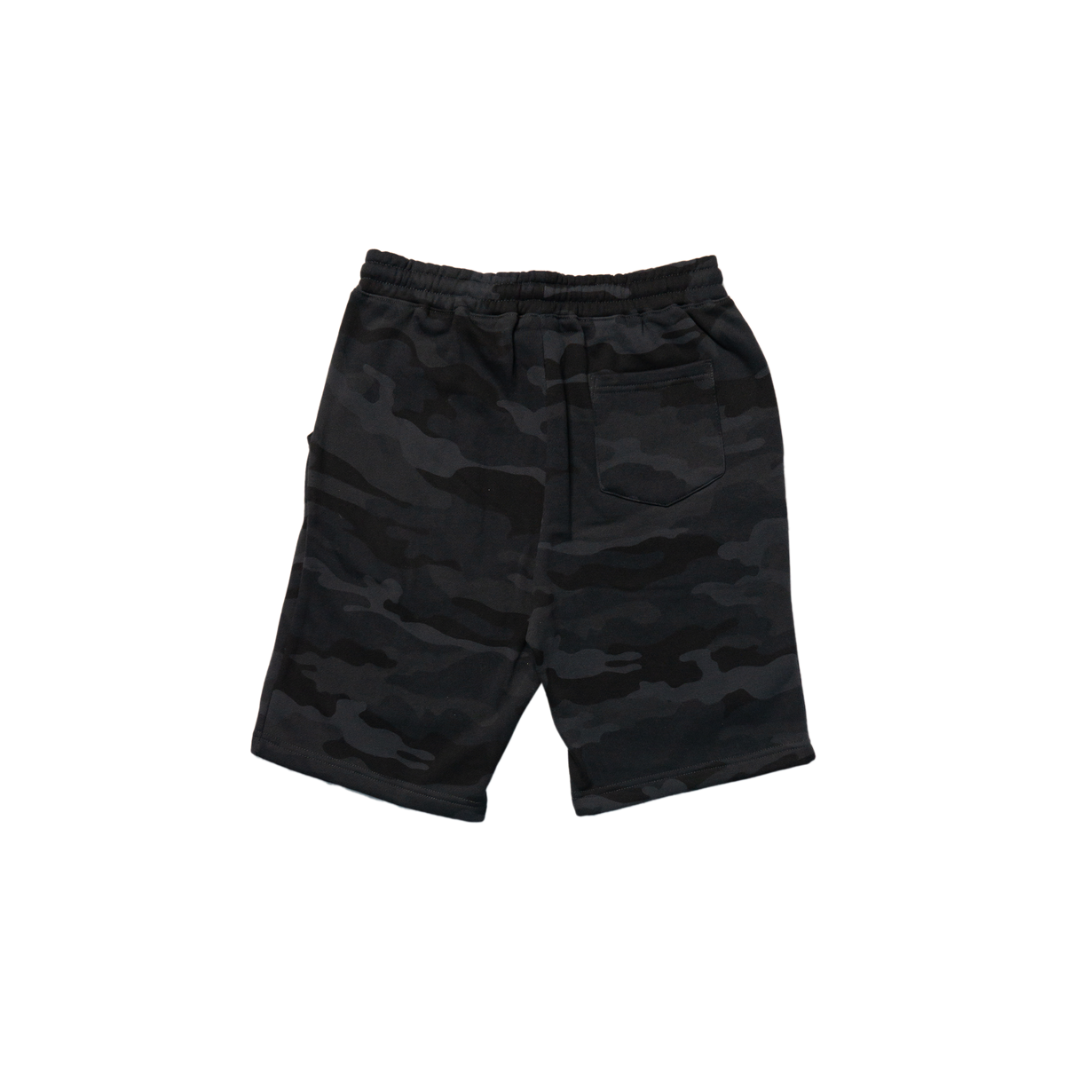 Midweight Jogger Shorts (Black Camo) — back view