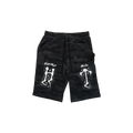Midweight Jogger Shorts (Black Camo) — front view