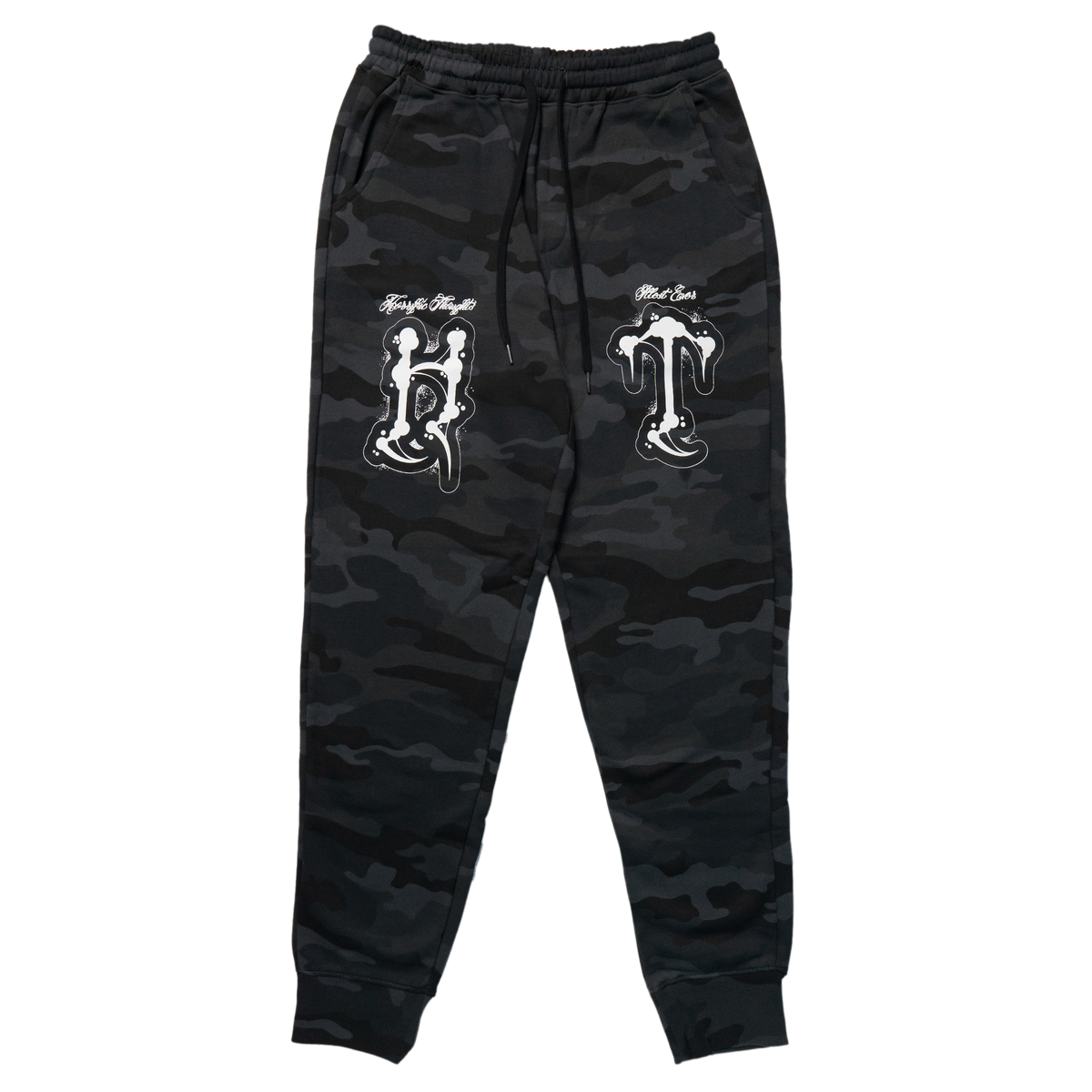 Horrific Thoughts Midweight Joggers (Black Camo) — front view