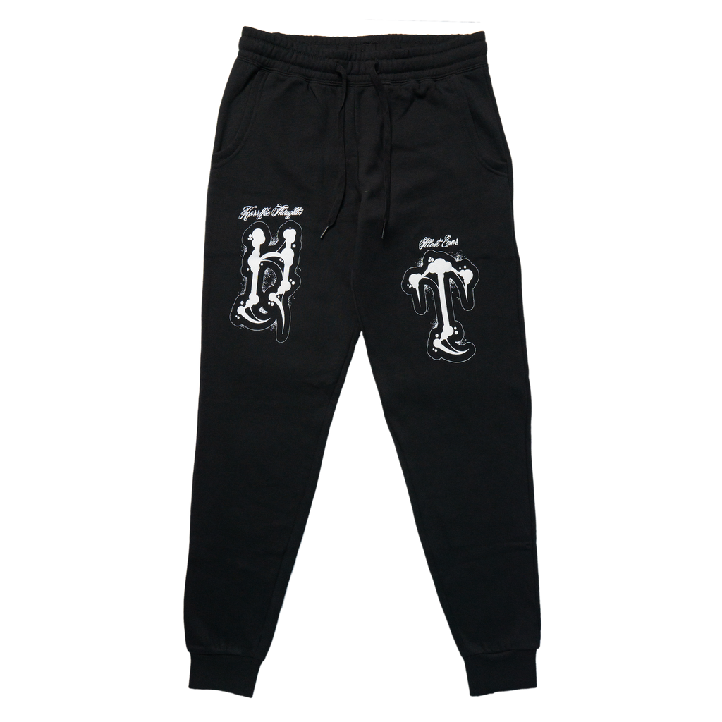 Horrific Thoughts Ladies Joggers (Black) — front view