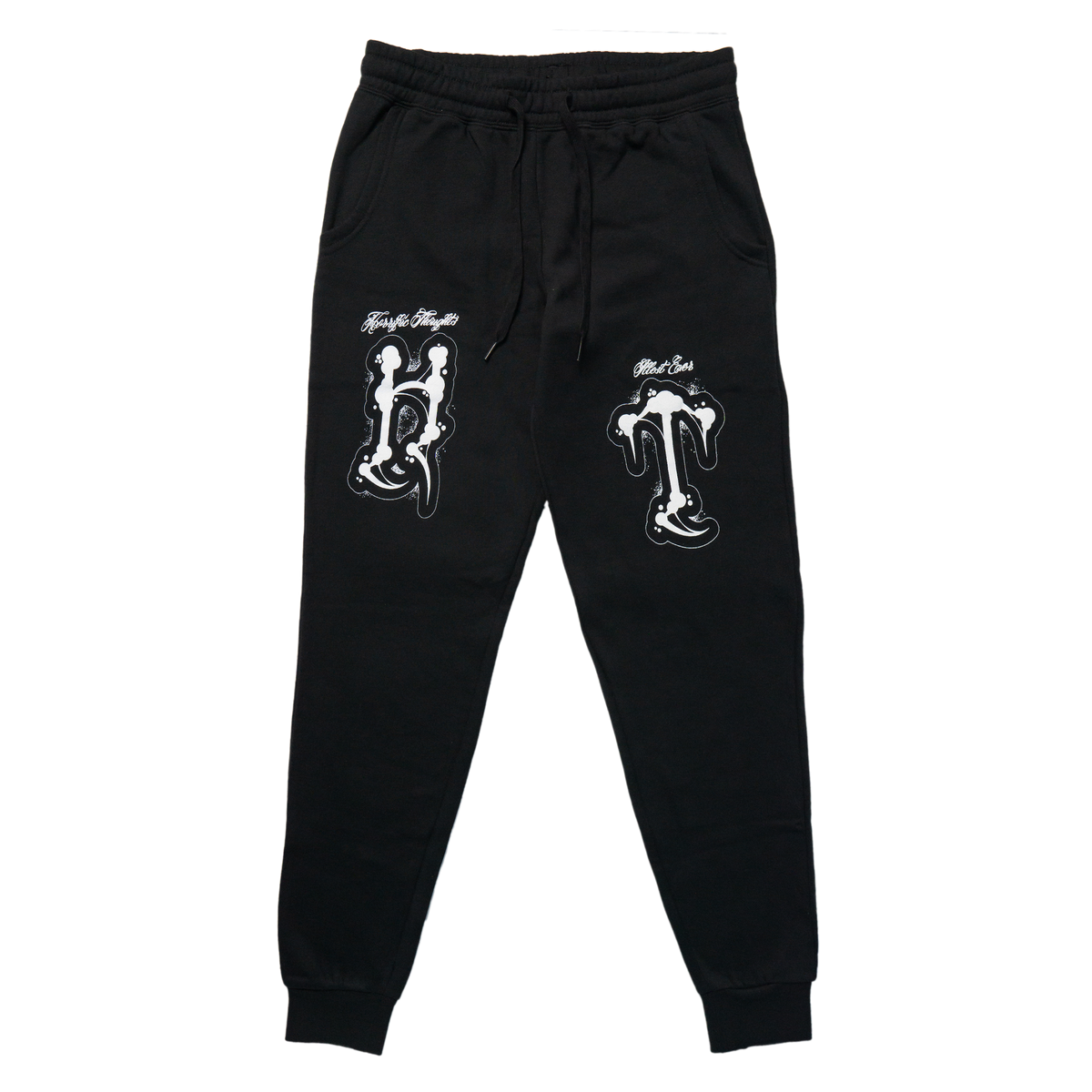Horrific Thoughts Ladies Joggers (Black) — front view