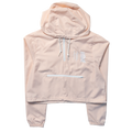 Horrific Thoughts Lightweight Crop Windbreaker (Blush/White) — front view