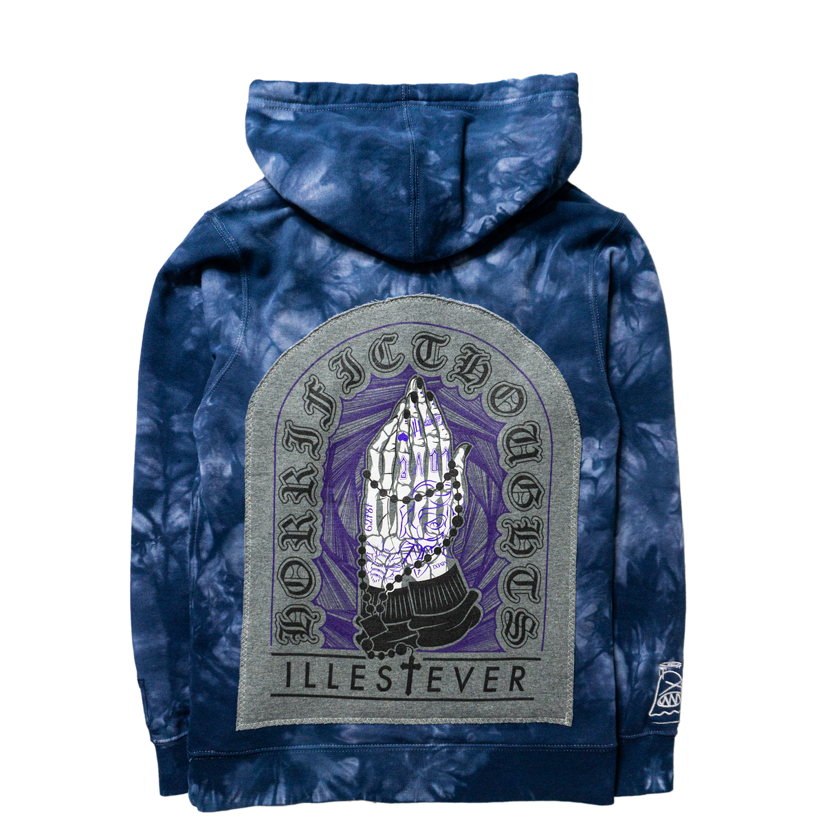 Pray For Your Enemies (More Blessings) Hoodie (Navy Tie-Dye) — back view