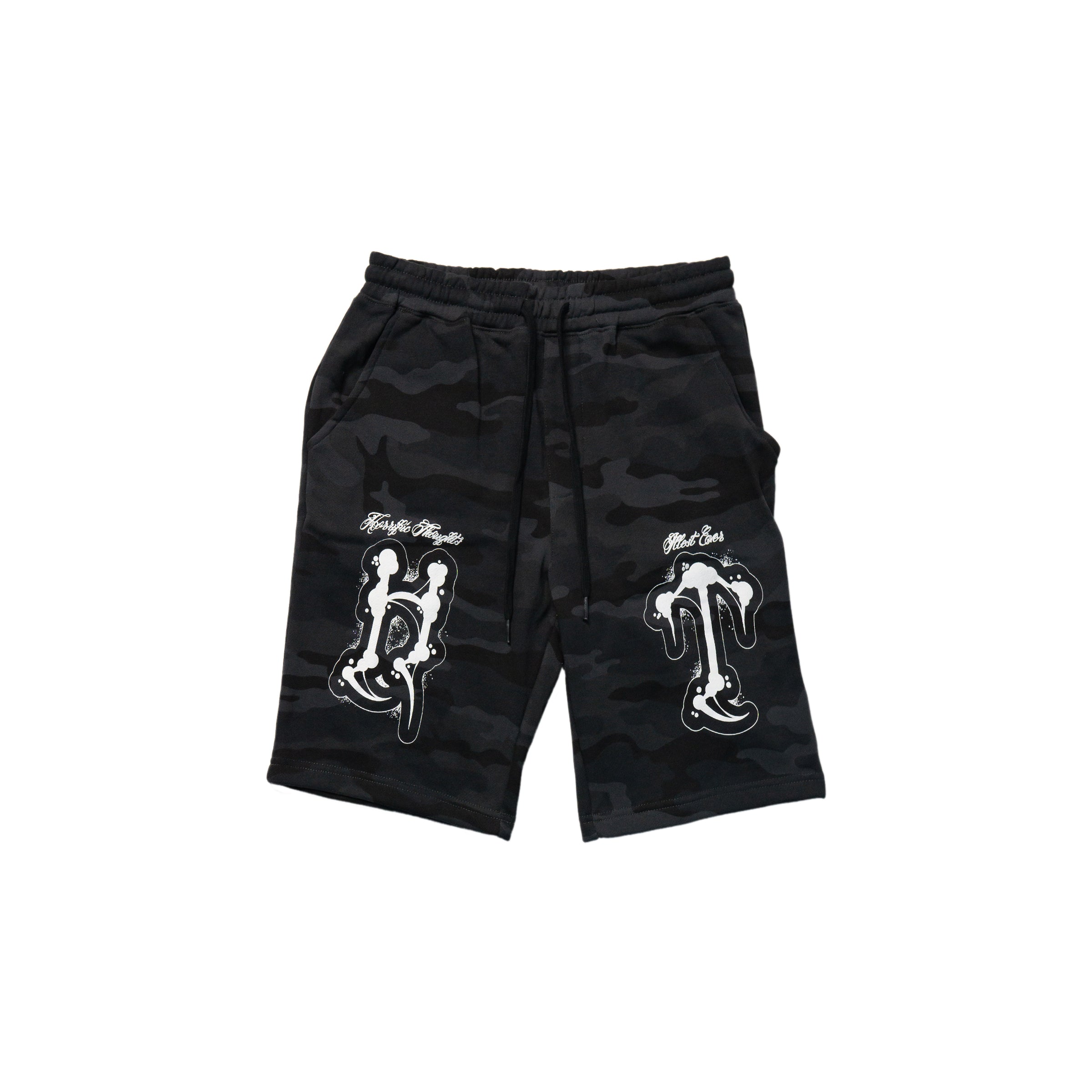 Horrific Thoughts Midweight Jogger Shorts (Black Camo) - Horrific Thoughts