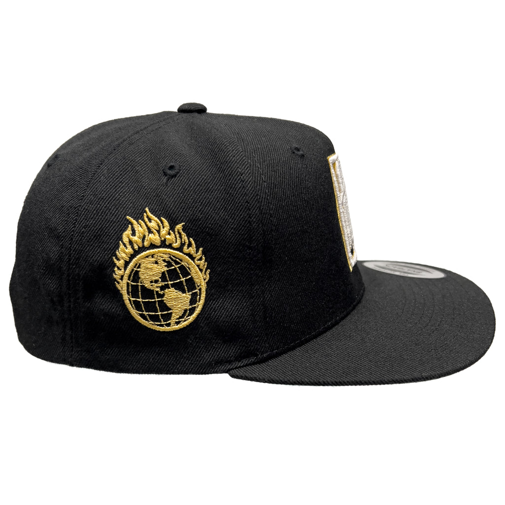 Horrific Thoughts White & Gold Snapback (Black) - Horrific Thoughts